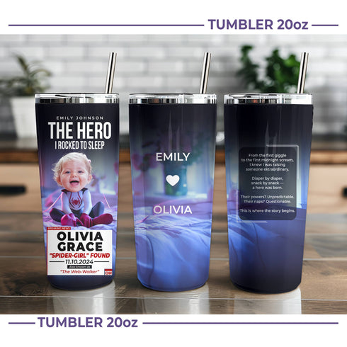Personalized Spider-Girl Baby Tumbler – Custom CNN Breaking News Gift for Super Moms